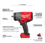 Milwaukee M18 FUEL™ 1/2" High Torque Impact Wrench w/ Friction Ring, Part # 2967-20